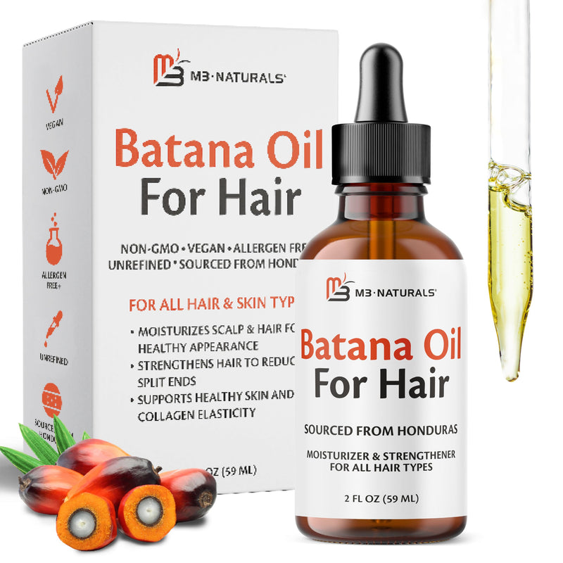 [Australia] - M3 Naturals Batana Oil for Hair Growth & Skin ‚Äì Dr. Sebi 100% Pure, Unrefined & Cold-Pressed from Honduras ‚Äì For Thicker Hair, Stronger Strands & Smoother Skin ‚Äì Vegan, Non-GMO ‚Äì 2 FL OZ Batana Oil 1 Pack 