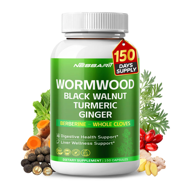 [Australia] - Wormwood 8,700 mg ‚Äì High Potency with Black Walnut, Berberine, Whole Cloves, and Ginger ‚Äì Digestive Health Support ‚Äì 150 Count ‚Äì Made and Tested in The USA 150 Count (pack of 1) 