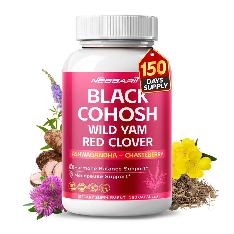 [Australia] - Black Cohosh 9,600mg* ‚Äì Hormonal Balance Support with Wild Yam, Red Clover, Ashwagandha, Chasteberry & More ‚Äì 150 Capsules ‚Äì Made & Lab Tested in USA 150 Count (pack of 1) 
