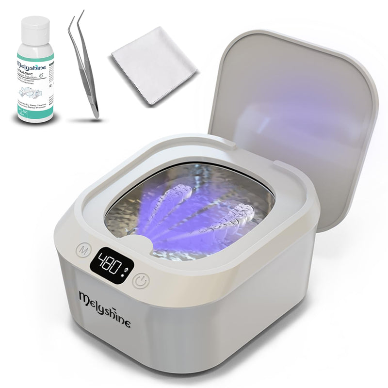[Australia] - Ultrasonic Retainer Cleaner Machine With Cleaning Solution, Tweezers and Cleaning Wipe & Ultrasonic Jewelry Cleaner, 3 Modes Cleaner For Retainers, 48 kHZ, 220 ml Ultrasonic Cleaner 