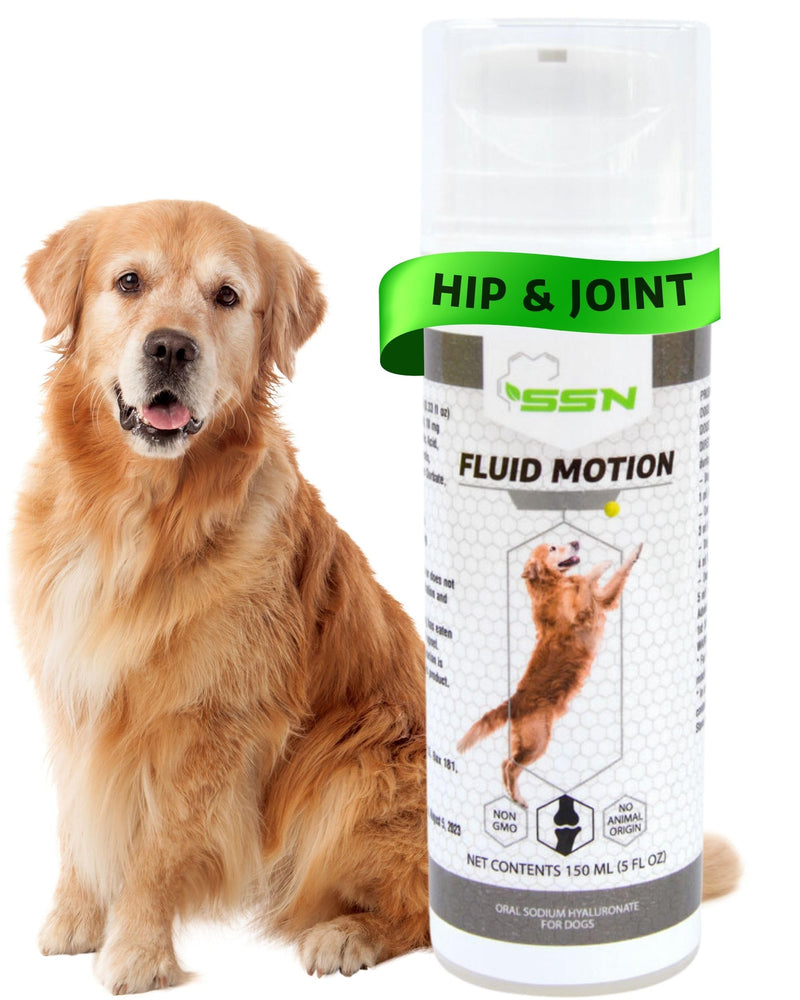 Fluid Motion - Hip & Joint Support for Dogs - Liquid Hyaluronic Acid - Mobility, Comfort and Joint Supplement for Senior Dogs - Apple Flavor - Glucosamine Alternative (30-60+ Day Supply) - PawsPlanet Australia