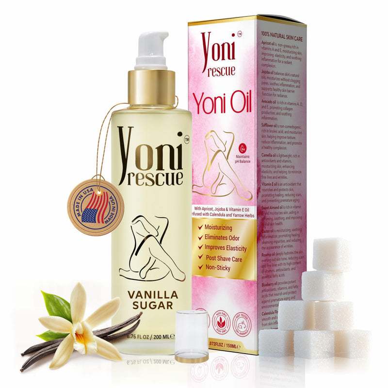 [Australia] - Yoni Oil For Women | Made in USA with Apricot, Jojoba, Vitamin E oil | Daily Moisturizing All Natural Feminine care Oil for Dark Spots, Ingrown Hair | pH Balance | Eliminates Odor | 8 oz | Vanilla Vanilla Sugar 