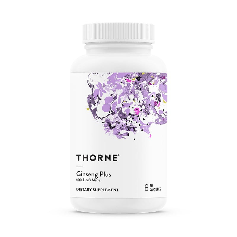 [Australia] - THORNE - Ginseng Plus - Supports Focus, Cognition, Memory & Resilience to Stress* - with Korean Red Ginseng, Lion's Mane & Greek Mountain Tea - Soy, Gluten & Dairy Free - 60 Capsules 