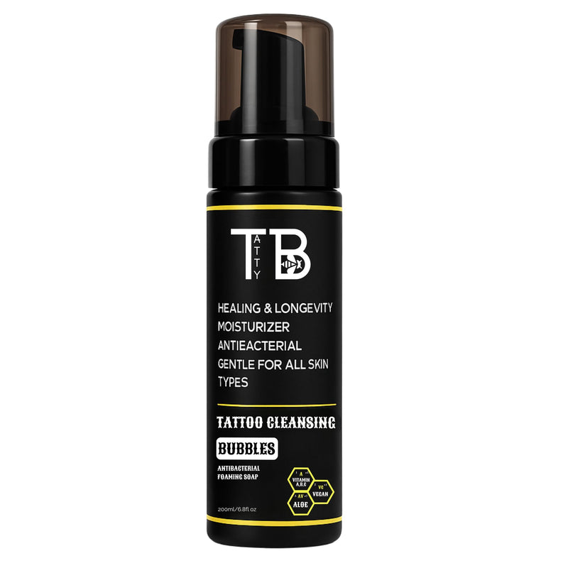 [Australia] - Tattoo Cleansing Foam – Gentle Tattoo Aftercare Soap & Piercing Wash • Hydrating Foam Cleanser for New Tattoos • 6.8 fl oz 200ml/6.8 Fl Oz 