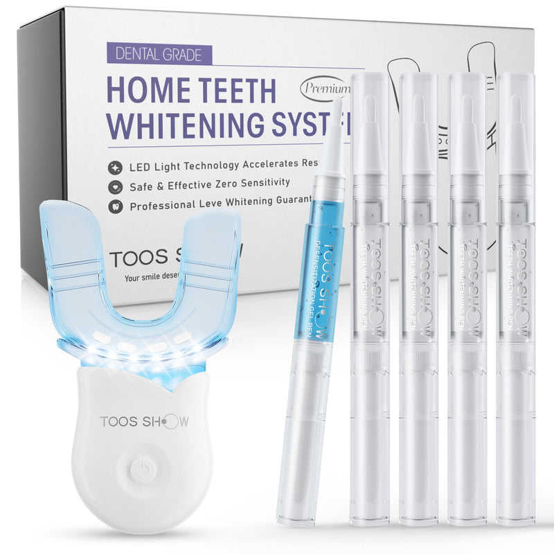 [Australia] - Teeth Whitening Kit for Sensitive Teeth,with 4 Carbamide Peroxide Pen & 1 Remineralization Pen,LED Accelerator Light Non,Tooth Whitener Professional Oral Care Gently Yet Effectively Removes Stains 0.01 Fl Oz (Pack of 5) 