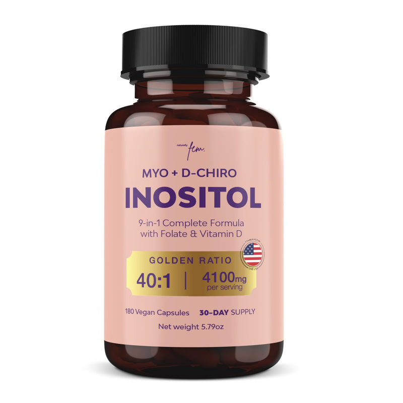 QSTA Myo-Inositol & D-Chiro Inositol Supplement for Women 4100mg (40:1 Ratio) – 9-in-1 Hormonal & Metabolic Support with Folate, Vitamin B6, B12, D3, Zinc & Chromium 180 Count (Pack of 1)