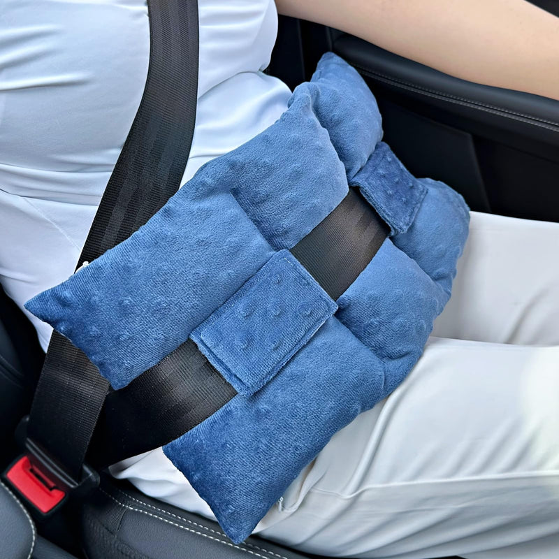 Ostomy Seat Belt Pillow Stoma Seatbelt Protector Ostomy Bag Cover Pillow for Driving Ileostomy Ostomy Support Pillow Urostomy Supplies Car Women Men Minky Dot Denim Blue