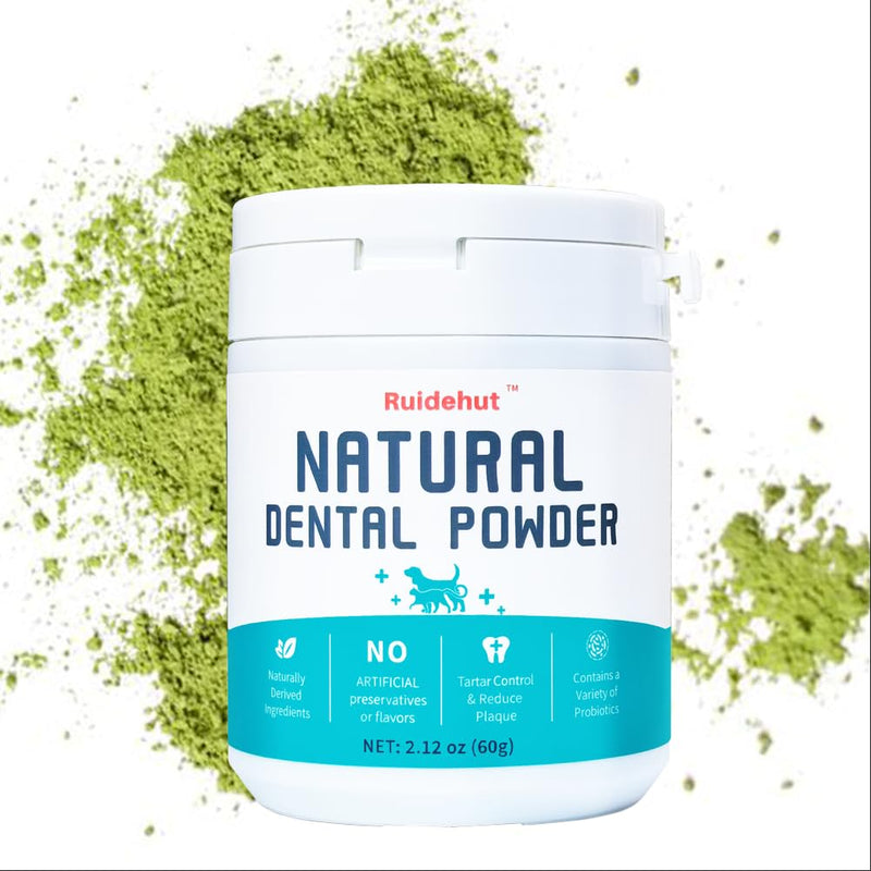 Natural Dog Dental Powder - Dog Teeth Cleaning Powder - Removes Plaque and Tartar - Dog Breath Freshener - Contains Probiotics to Fight Bad Breath (2.12 Oz) 2.12 Ounce (Pack of 1) - PawsPlanet Australia
