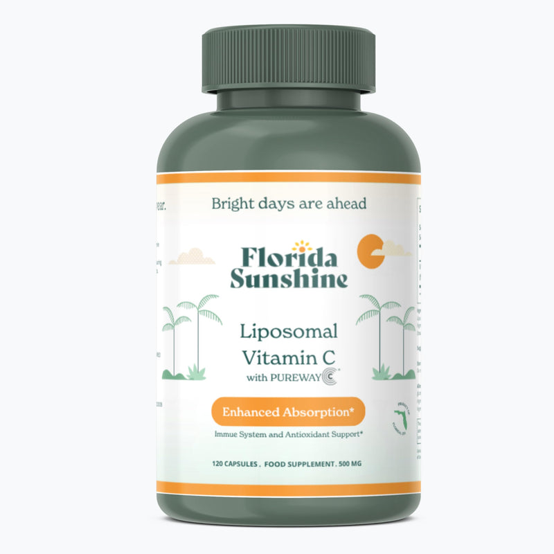 Florida Sunshine Liposomal Vitamin C 500mg - 120 Capsules | Optimized Absorption | Immune Support | Antioxidant Protection | Skin Care & Vitality