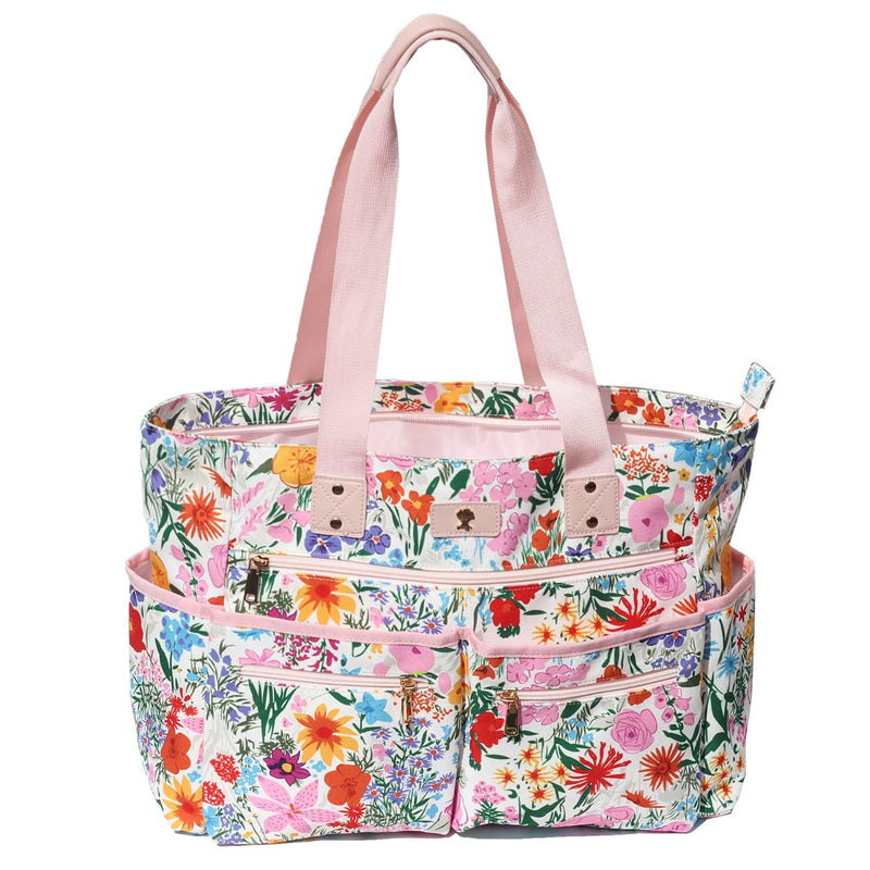 Weekender Bag Carry On Bag Overnight Tote Travel Duffle with 13 Pockets for Travel,Work，Gym,Beach,Teacher,Nurse Pink flower