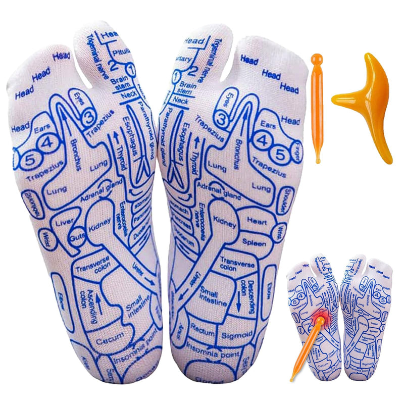 [Australia] - Reflexology Socks With Acupressure and Massage Tools - Large Size - Relieve Fatigue, Promote Blood Circulation, and Relaxation 