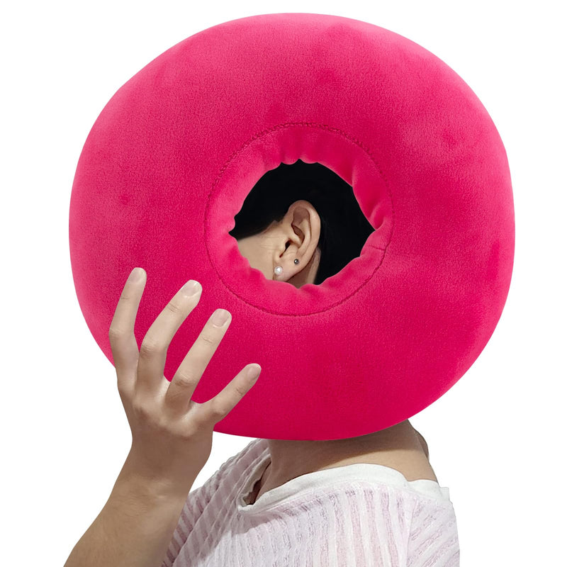 [Australia] - Piercing Pillow for Side Sleepers, Soft and Comfortable Donut Pillow, Ear Pillows with Holes for Ear Pain, Piercing, Pain Relief Sleeping, Pressure Sore, Ear Pressure Relief (Pink) Pink 