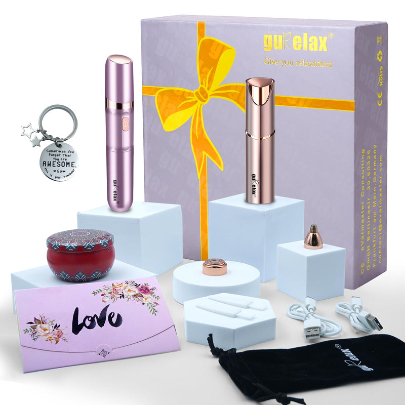 [Australia] - Electric Beauty Epilator+Facial Hair Remover for Women, Hair Removal Device Gift Set, Portable Epilation System, Painless Shaver for Body Face Chin Lip L 