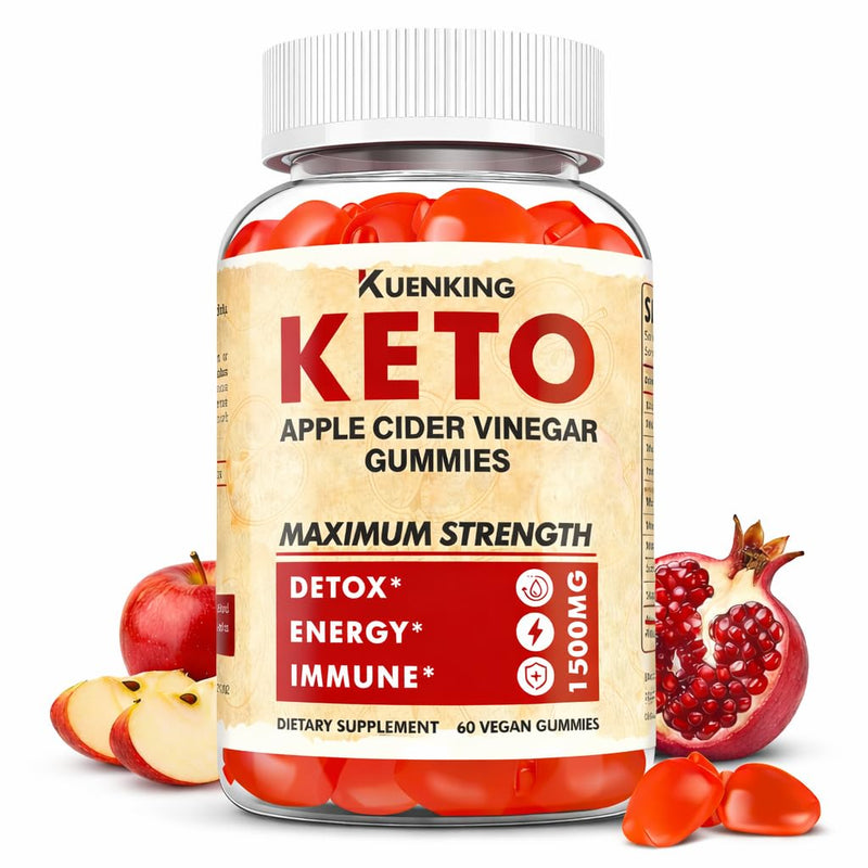 Keto ACV Gummies Advanced Formula, Apple Cider Vinegar with Mother & Lemon Honey Flavor, Vitamins B6 & B12 - Vegan & Non-GMO - Supports Gut Health, Metabolism & Fat Burn for Women (60 Count)
