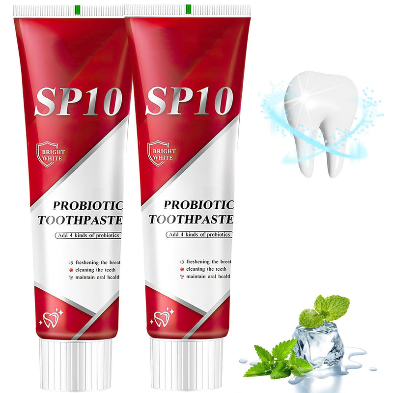 [Australia] - Sp10 Probiotic Toothpaste, Sp-10 Ultra Whitening Toothpaste, Fresh Breath Stain Removal, Deep Cleaning Care(2pcs) 