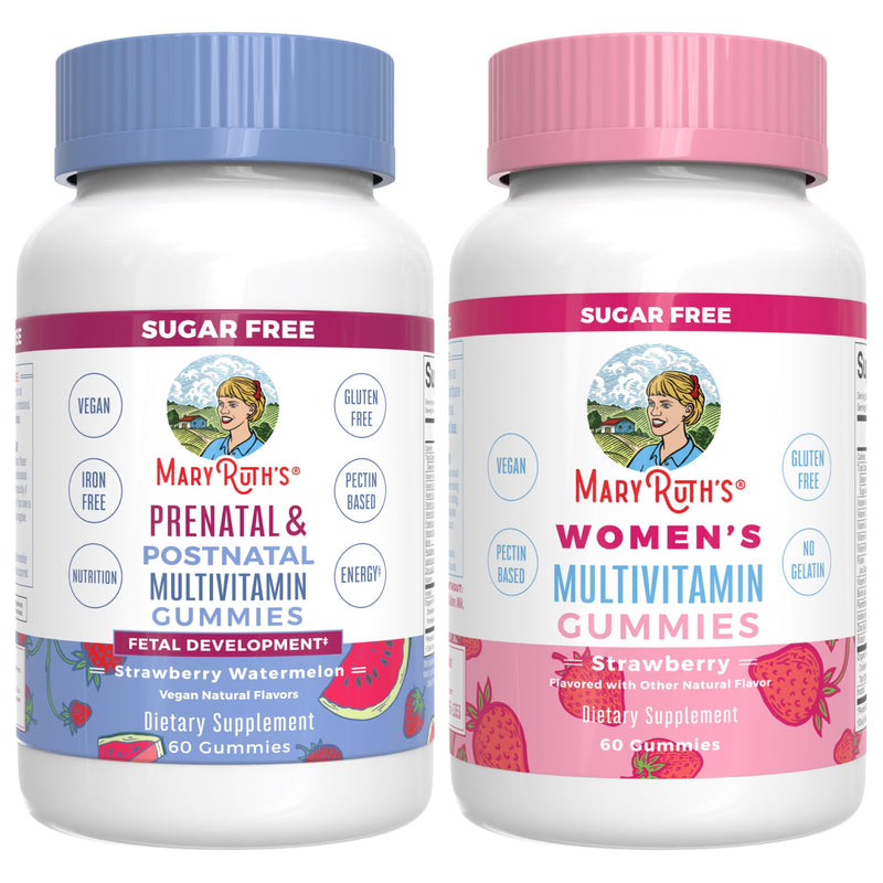 MARYRUTH'S Organics Prenatal Postnatal Multivitamin Gummies (Strawberry) & Women's | USDA Organic | Vitamins for Breastfeeding, Beauty, & Immunity | Vegan, No Gelatin