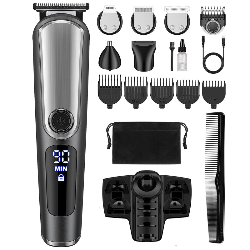 [Australia] - Beard Trimmer for Men, Electric Razor Shavers for Men, Cordless Rechargeable Waterproof Grooming Kit for Shaving Face, Mustache Nose Body Hair Trimmer Clipper, LED Display, Gifts for Him 