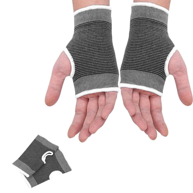 2-Pack | Palm Support Brace | Grey | Elastic Wrist and Palm Compression Support for Sports, Arthritis, Tendonitis, Carpal Tunnel | Breathable, Lightweight | One Size Fits Most | Pain Relief and Injury Prevention