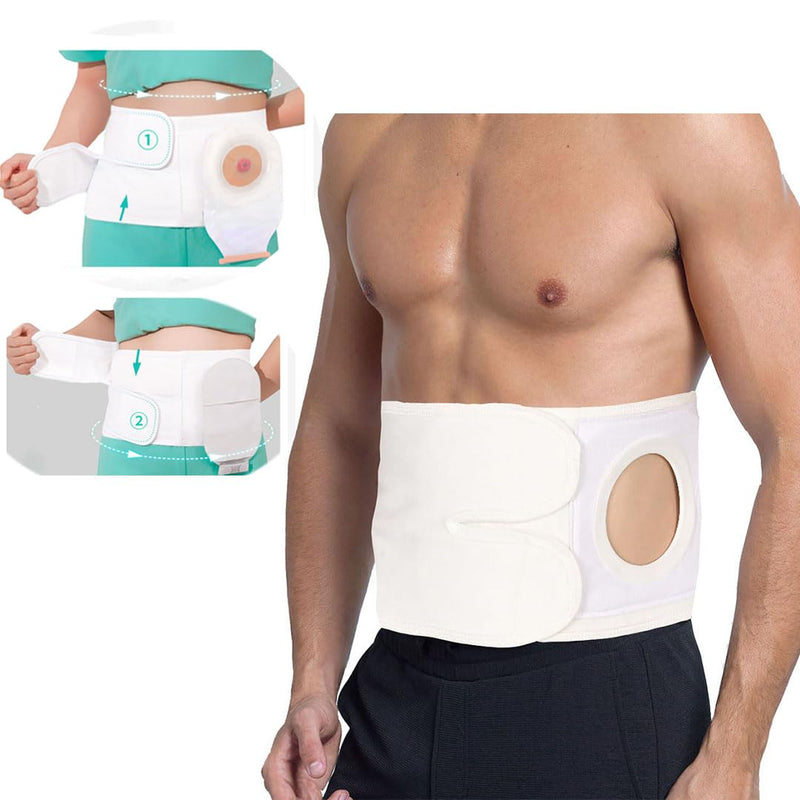 [Australia] - Ostomy Support BeltÔºåAdjustable Prevent Parastomal Hernia Support Belt For Men Women,Colostomy Ileostomy Postoperative Abdominal(White, L (37.4-43.3in)) L (37.4-43.3in) White 