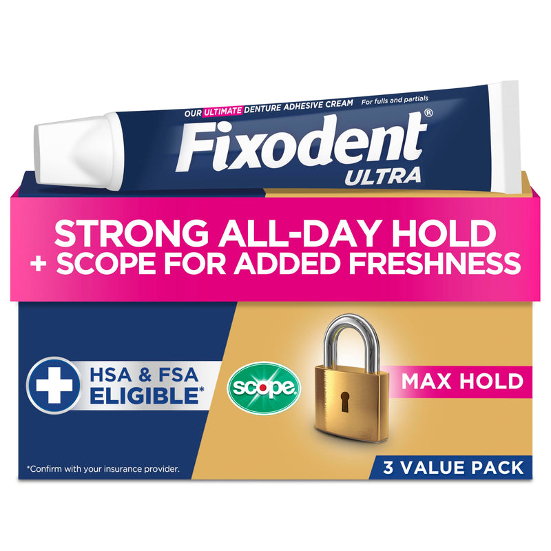 [Australia] - Fixodent Ultra Max Hold Plus Scope Secure Denture Adhesive 1.8oz 