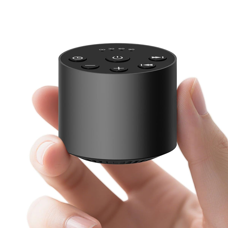 [Australia] - Color Noise Sleep White Noise Portable Sound Machines with 30 Soothing Sounds 32 Levels Volume Compact 4 Timer Options Auto-Off and Memory Function for Travel Home Everyone Black 