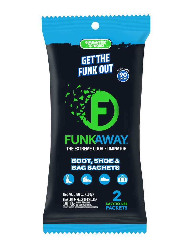 [Australia] - FunkAway Extreme Odor Eliminating Boot, Shoe and Bag Sachet, Odor Absorbing Packet Ideal for Boots, Cleats, Shoes, Gym Bags and More, Fresh Smell for Up to 90 Days 