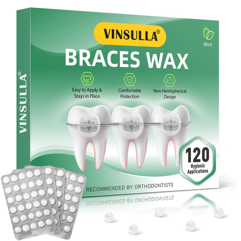 [Australia] - Orthodontic Wax for Braces Wax 120 Individual Hygienic Packaging Dental Wax Dots Mint 120PCS 