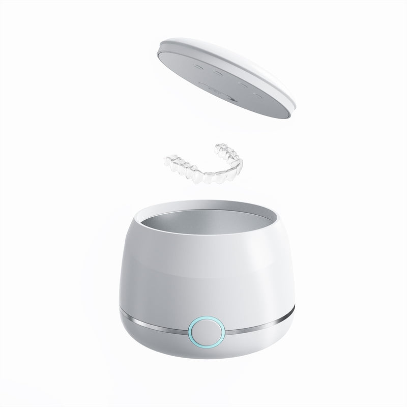 [Australia] - Ultrasonic Retainer Cleaner Machine Pro, Quickly Completes Denture Brushing and Bathing, Deep Cleaning, and Effectively Prevents Aligner Discoloration - White 