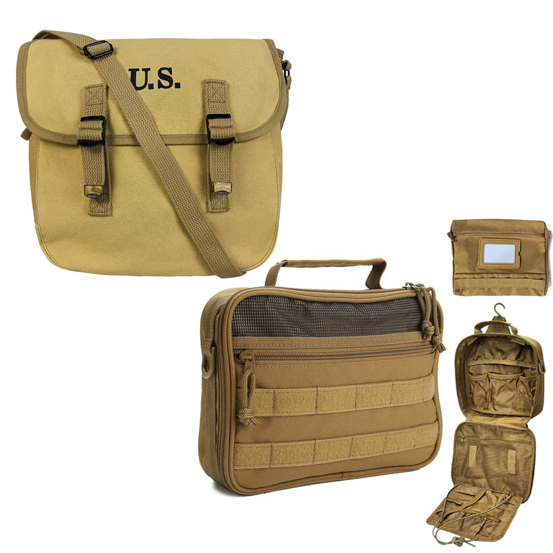 SUNRISING Mens Toiletry Travel Bag ang WW2 US Canvas Messenger Bag