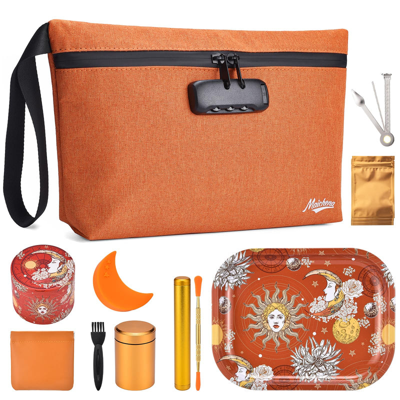 Storage Bag with Combination Lock Large Cosmetic Organizer Container Medicine Lock Case with Accessories