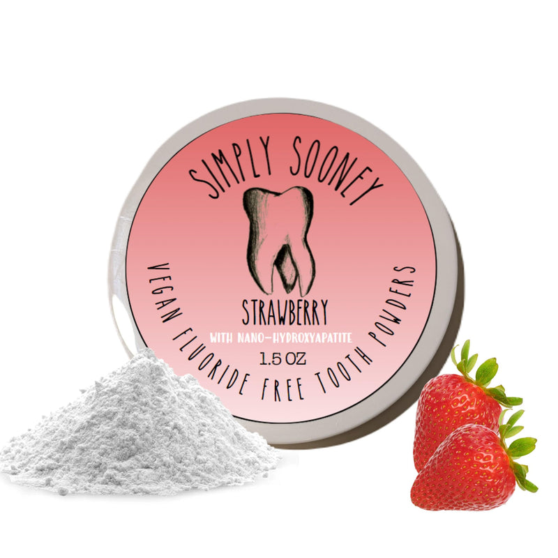 [Australia] - Simply Sooney Remineralizing Vegan Mineral Toothpaste Powder I Strawberry Nano-hydroxyapatite Formula for Kids and Adults I Natural Whitening I Stronger Teeth 1.5oz (1.5 oz jar) 