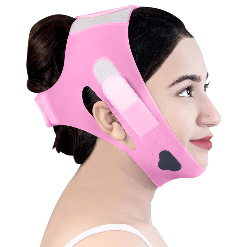 Silicone V Line Face Lifting Mask with Adjustable Double Chin Strap for Women Purple