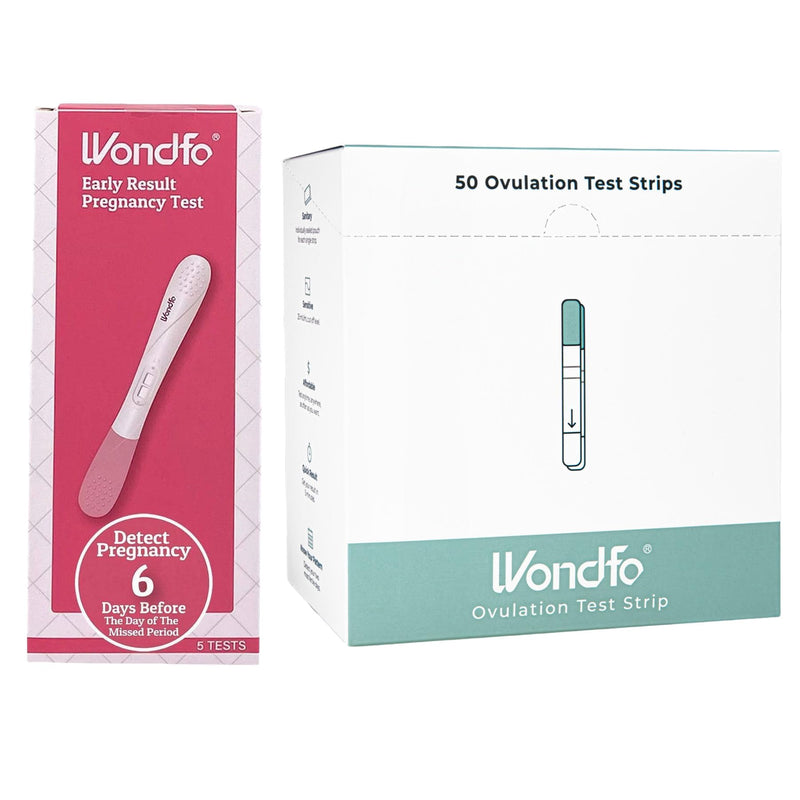 Wondfo Ovulation Test Strips [50 Packs] - Early Result Pregnancy Test Sticks [ 5 Packs]