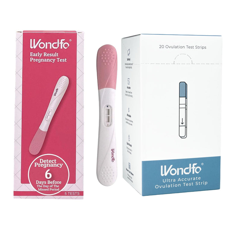 Wondfo Ultra Accurate Ovulation Test Strips [ 20 Count] - Pregnancy Test Sticks [5 Count] - Home Test of Reliable Result