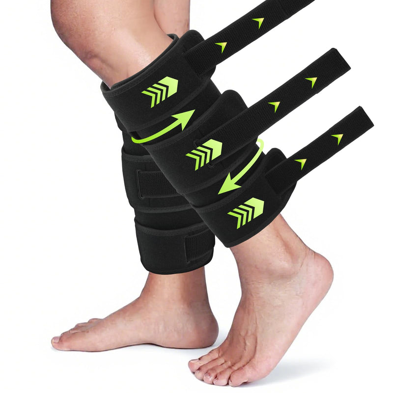 [Australia] - Calf Brace for Shin Splint Relief, Adjustable Calf Compression Sleeve Men Women, Shin Splint Support for Lower Leg Pain Relief, Torn Muscle, Sprain, Swelling, Running, Fitness, Hiking (2 Pack) 2 