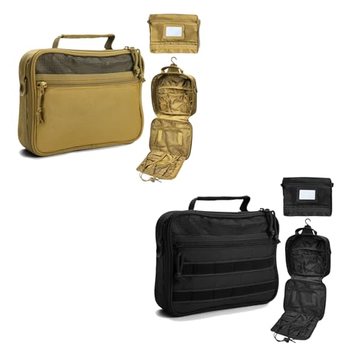 SUNRISING Travel Toiletry Bag Men Black and Khaki（No molle）