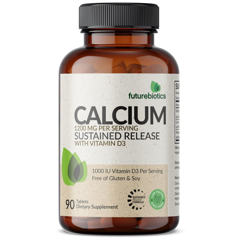 [Australia] - Futurebiotics Calcium 1200 MG Per Serving Sustained Release with Vitamin D3 1000 IU Per Serving Non-GMO, 90 Vegetarian Tablets 90 Count (Pack of 1) 