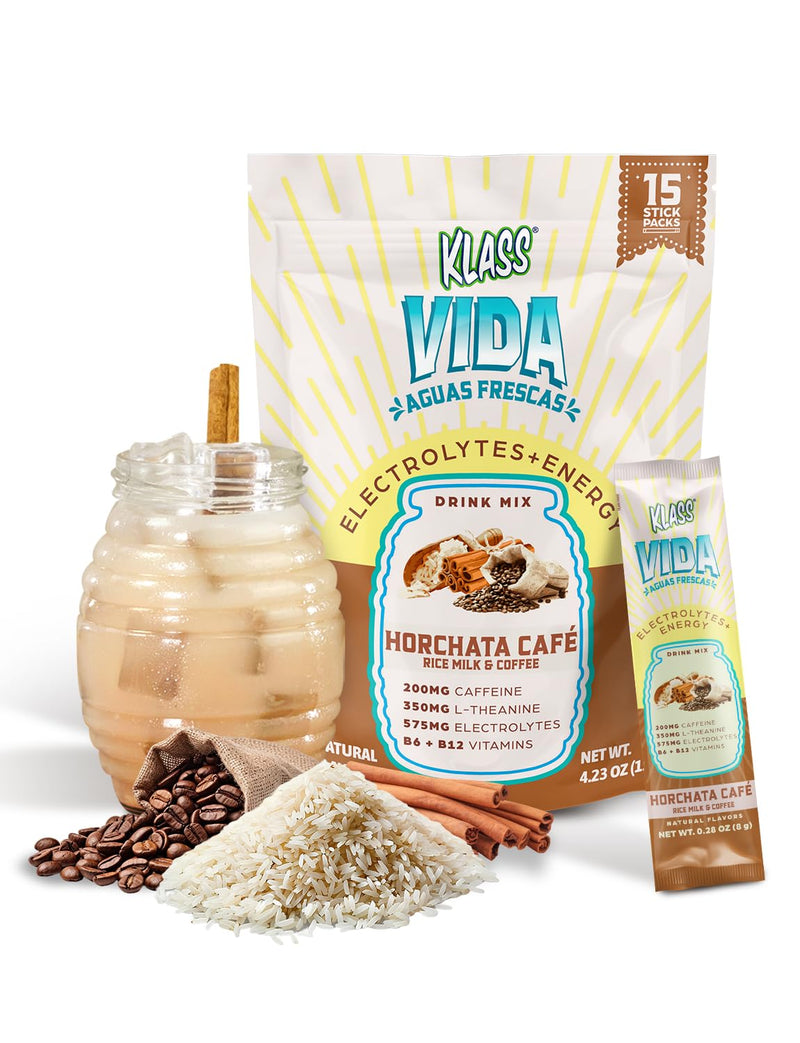 [Australia] - Hydration + Energy Electrolyte Drink Mix ‚Äì Coffee Horchata Agua Fresca Flavor | Sugar-Free Powder with Caffeine, L-Theanine, Coconut Water & Minerals | 15 Single-Serve Stick Packs Horchata Coffee 