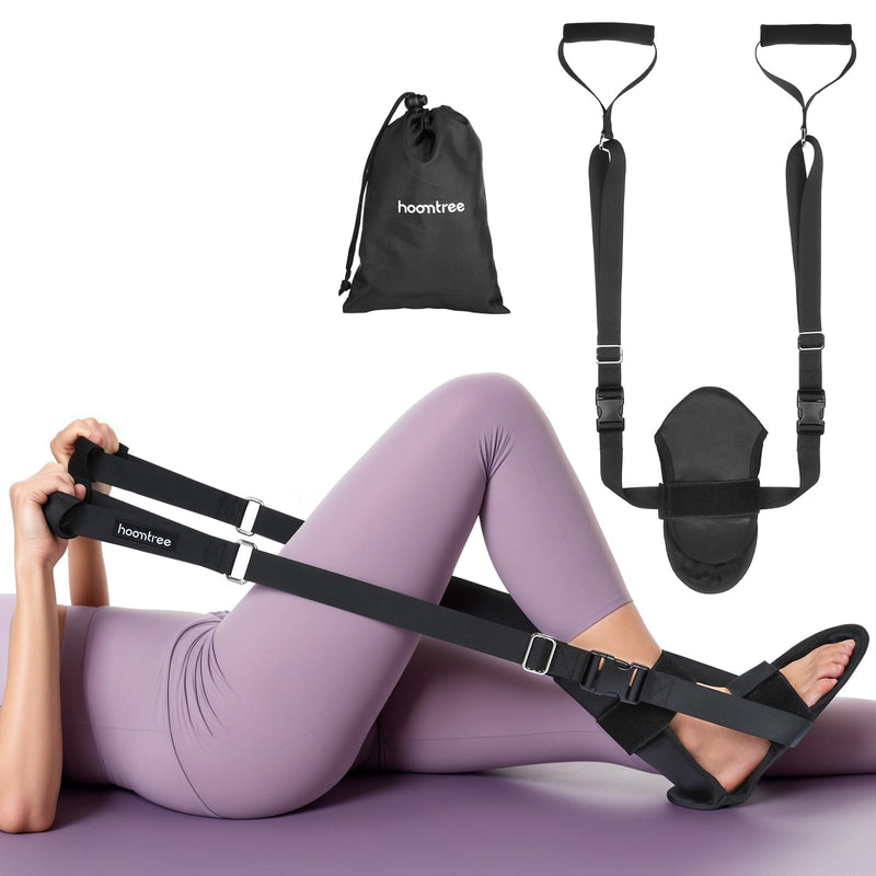 [Australia] - Knee Replacement Recovery Aids,Knee Surgery Recovery Equipment with Padded Handle and Foot Sleeve,Heel Slides Physical Therapy Equipment Speed Hip Recovery,Increase Range of Motion and Relieve Pain Black 