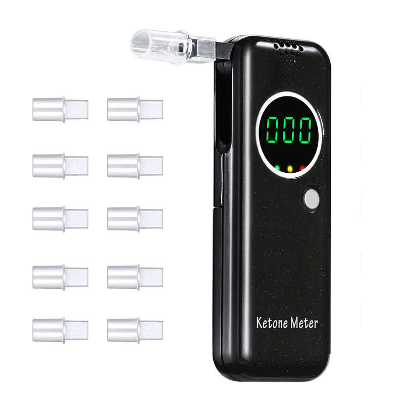 [Australia] - Professional Ketone Breath Analyzer Portable Digital Ketone Breath Meter Advanced Ketosis Breath Tester with 10 Mouthpieces for Monitors Your Acetone and Ketones in Breath Black 