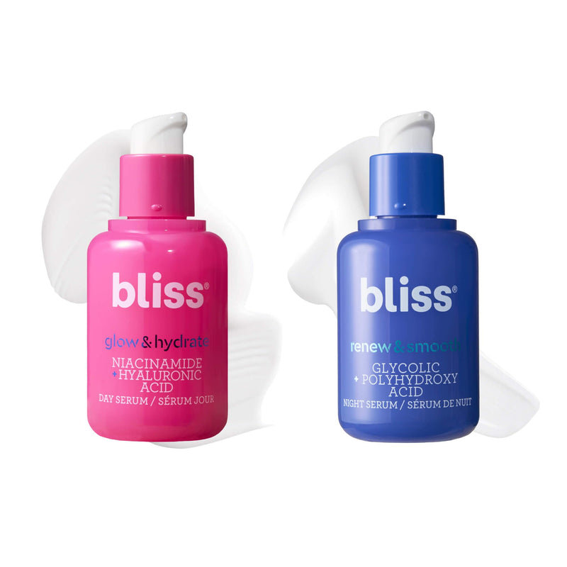 Bliss AM+PM Vitamin C & Glycolic Acid Face Serum Duo - Clean Beauty Formula