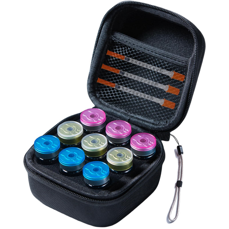 [Australia] - Insulin Fridge Holder Storage Case Insulin Vial Protector Holder Insulin Cooler Travel Case Organizer Fits Standard 10ml U-100 Vials,9-Slot,Black (9 Slots) 9 Slots 