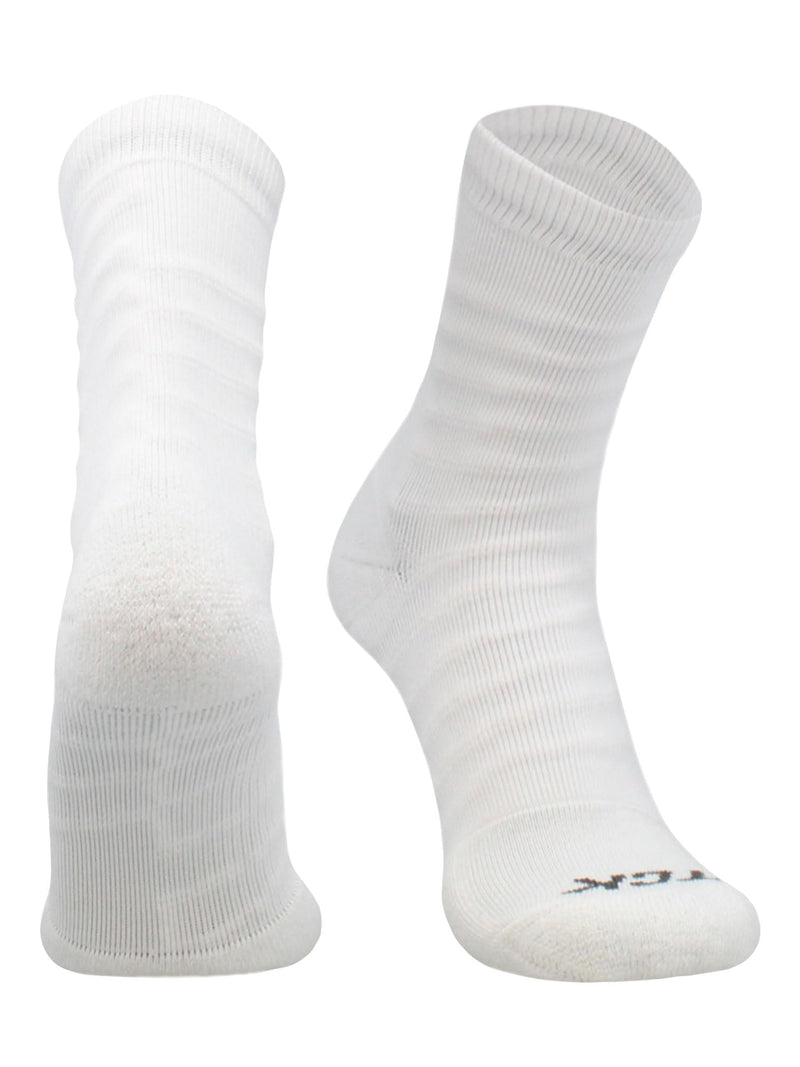 [Australia] - TCK Ankle Compression Socks Men's & Women's, Tape Sock Wrap Design, 20-30mmHg - Basketball, Football, Performance & Recovery Large White/White 