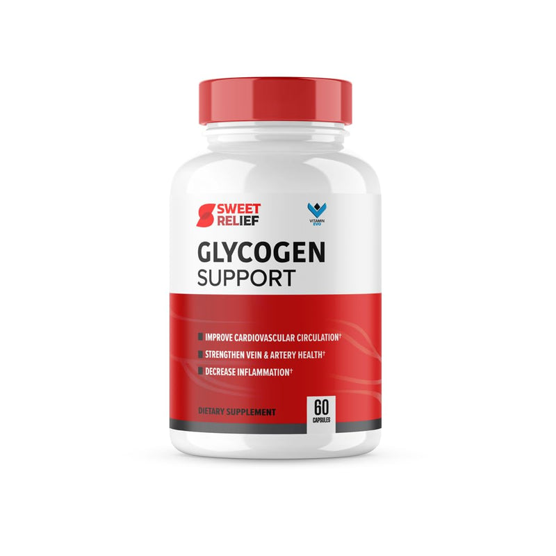 Sweet Relief Glycogen Support - SweetRelief Blood Vessel Cleaner, Sweet Relief Capsules, Advanced Formula Glyco Optimizer, Sweet Relief Reviews (60 Capsules) 1 Month Supply