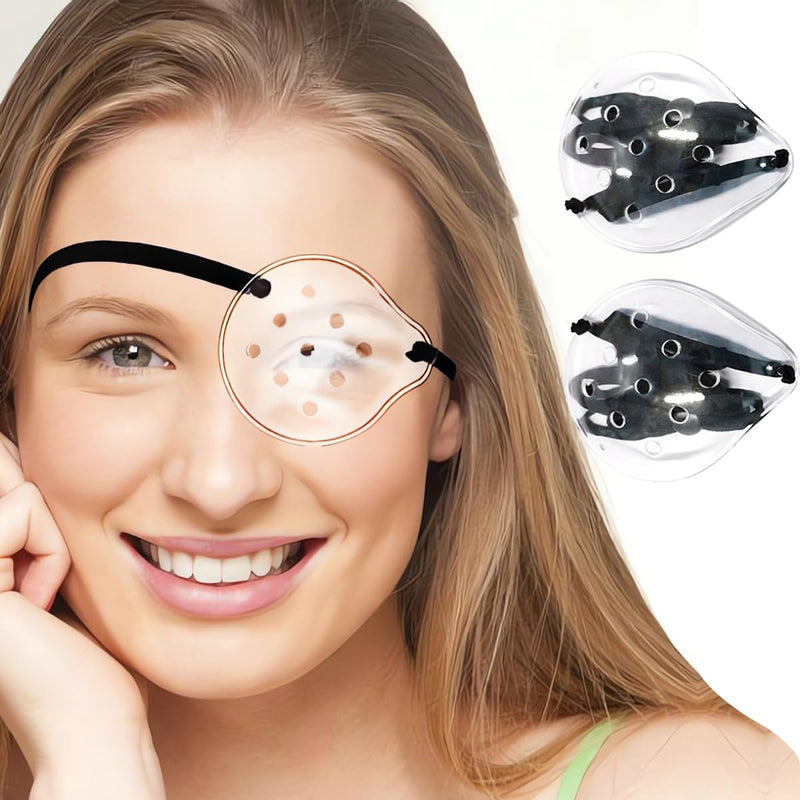 [Australia] - AMZVIO 2pcs Eye Shield After Cataract Surgery,Cataract Eye Shield With Extended Elastic Strap Longer & Wider for Adults,Clear Eye Patch for Sleeping after Surgery 