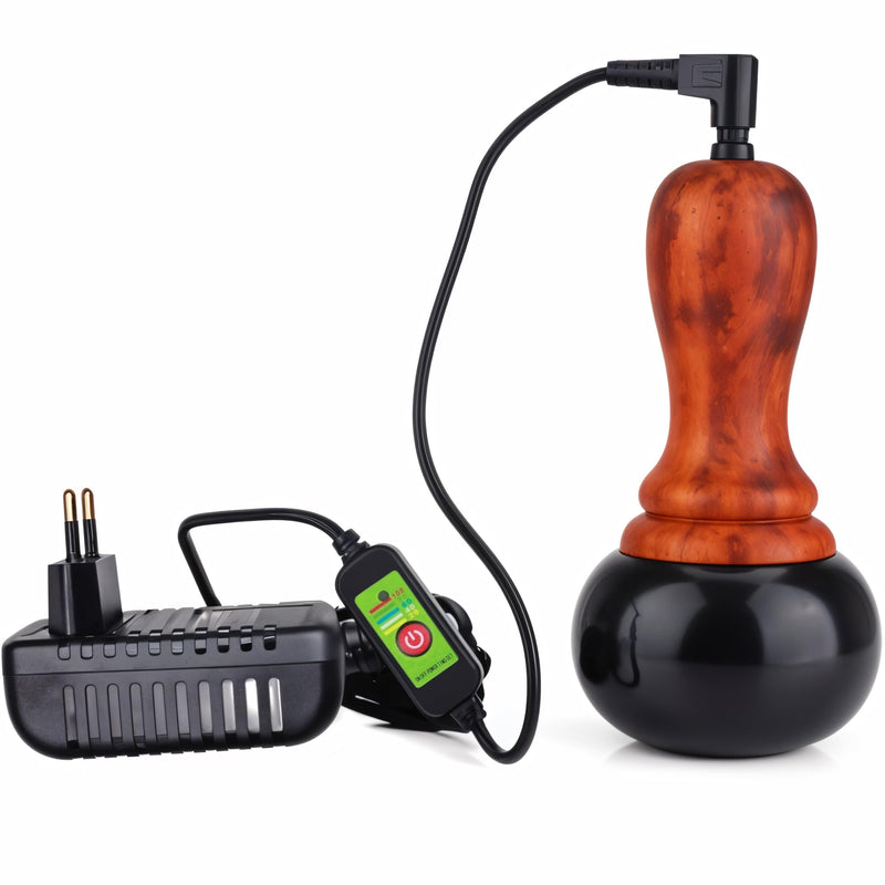 [Australia] - Electric Hot Stone Massager - Portable Bian Stones Gua Sha Scraping Home Massage Therapy Kit - Handheld Rock Warmer Wand Tool Set with Temperature Adjustment Control for Back Neck Body Pain Relief 