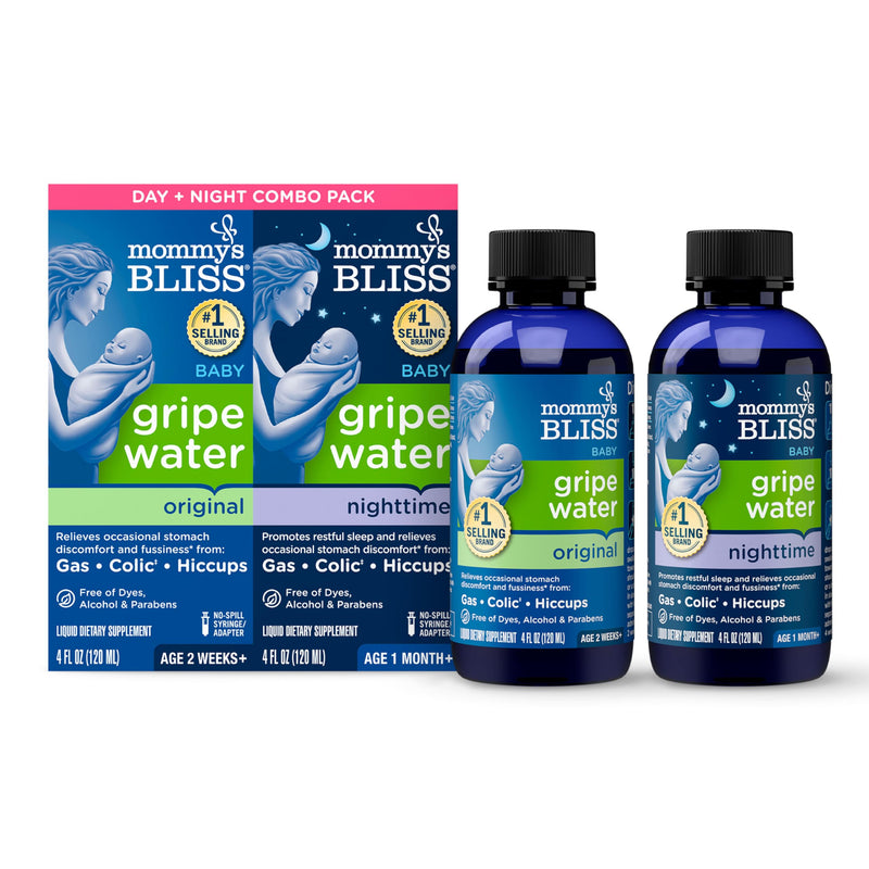 [Australia] - Mommy's Bliss Gripe Water for Babies with Gas, Colic or Stomach Discomfort Day & Night Combo 