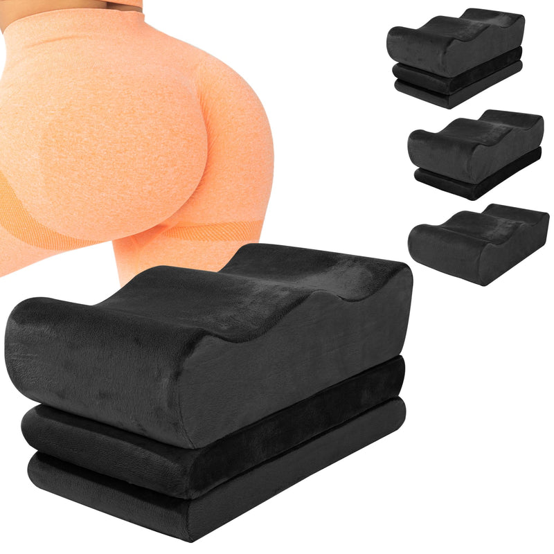 [Australia] - HOMBYS Adjustable Height BBL Pillow After Surgery for Sleeping,High Density Foam BBL Recovery Pillow for Sitting After Surgery, Durable Butt Pillows for Car Seats, Office and Home Chairs (Black) Black 