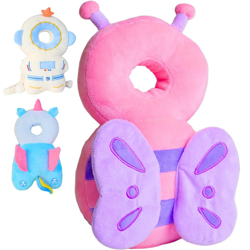 [Australia] - Baby Fall Back Head Protector, Headprotector for Baby Walking Safety Pad Backpack for 0-36 Months Babies Learning Walking Crawling, Head Protection Pad - (Butterfly) Butterfly 