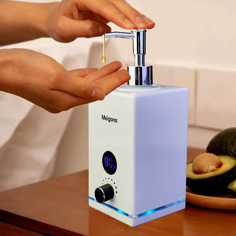 [Australia] - Oil Warmer for Massage, Massage Oil Warmer, Body Oils Heater for Spa, with Two Oil Bottle Dispenser, Adjustable Temperature (White) White 